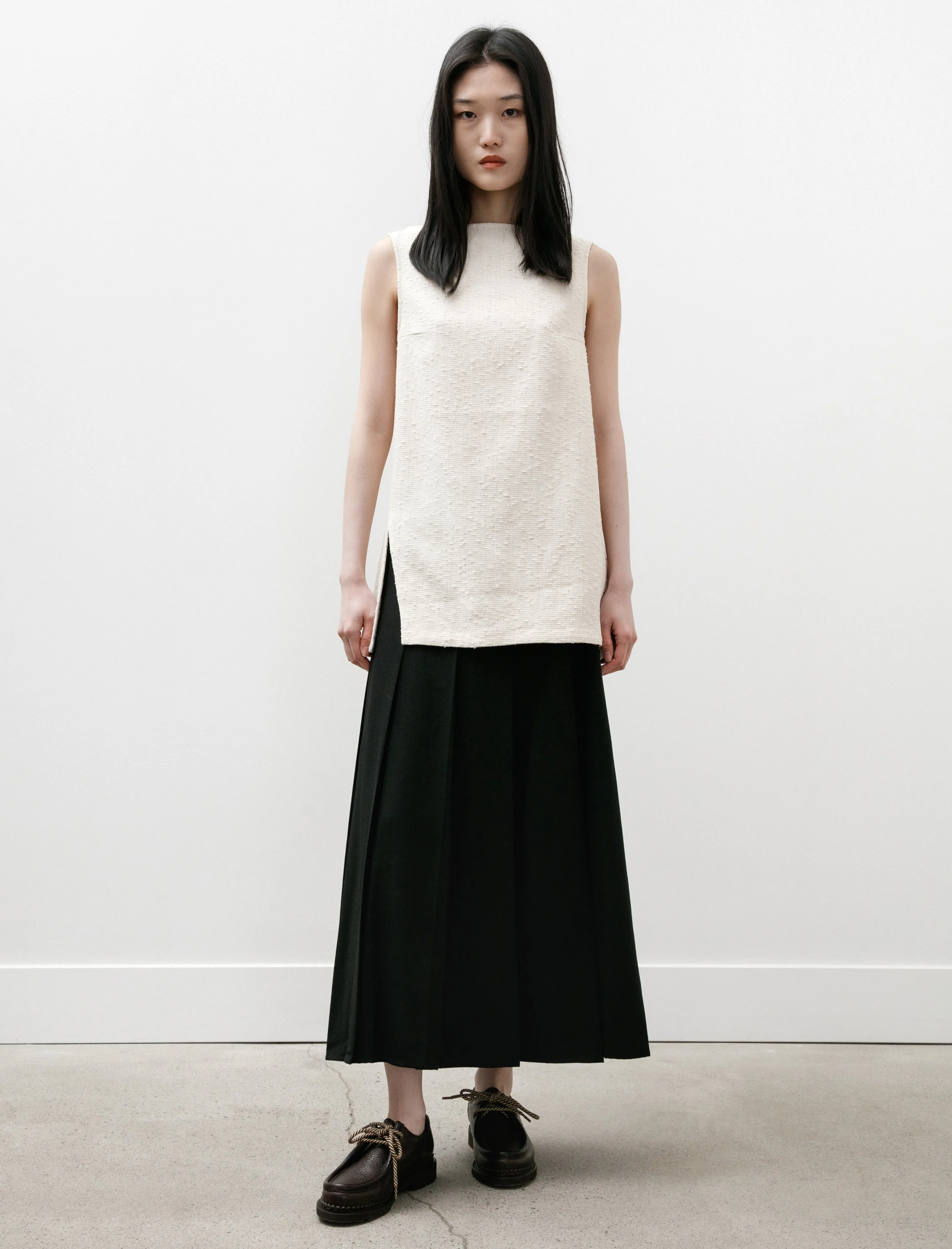 Fuse Asymmetric Pleated Skirt Black