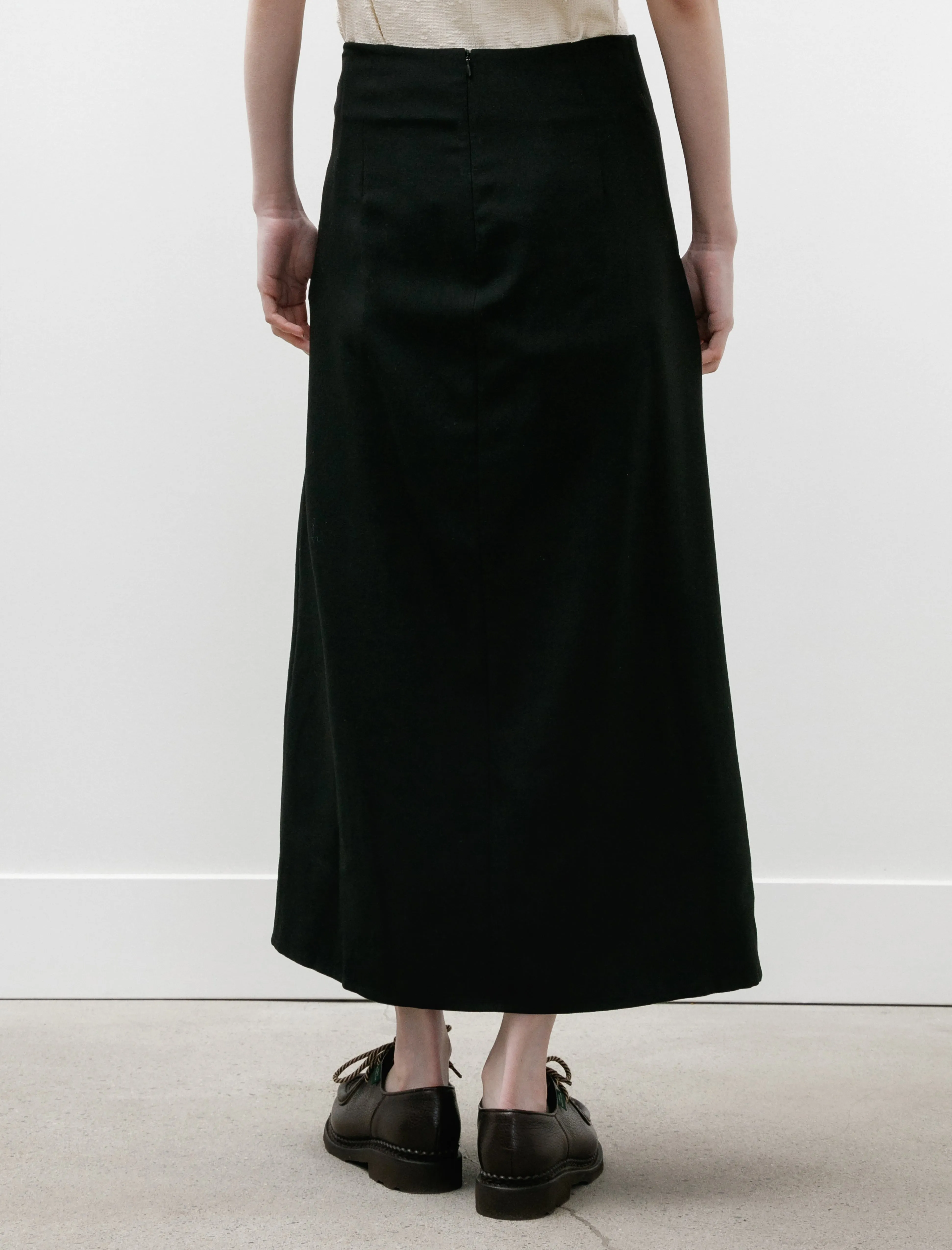 Fuse Asymmetric Pleated Skirt Black
