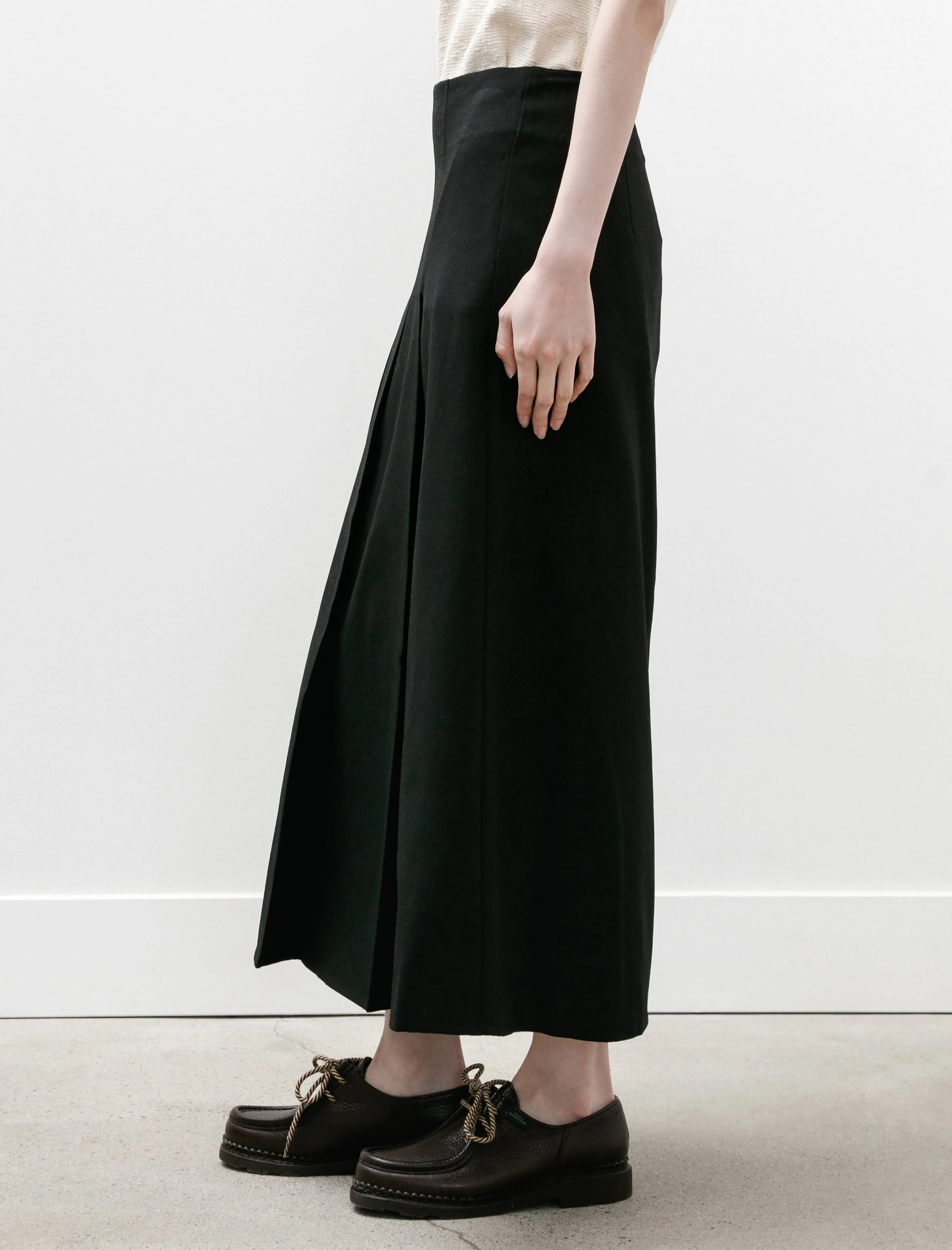 Fuse Asymmetric Pleated Skirt Black