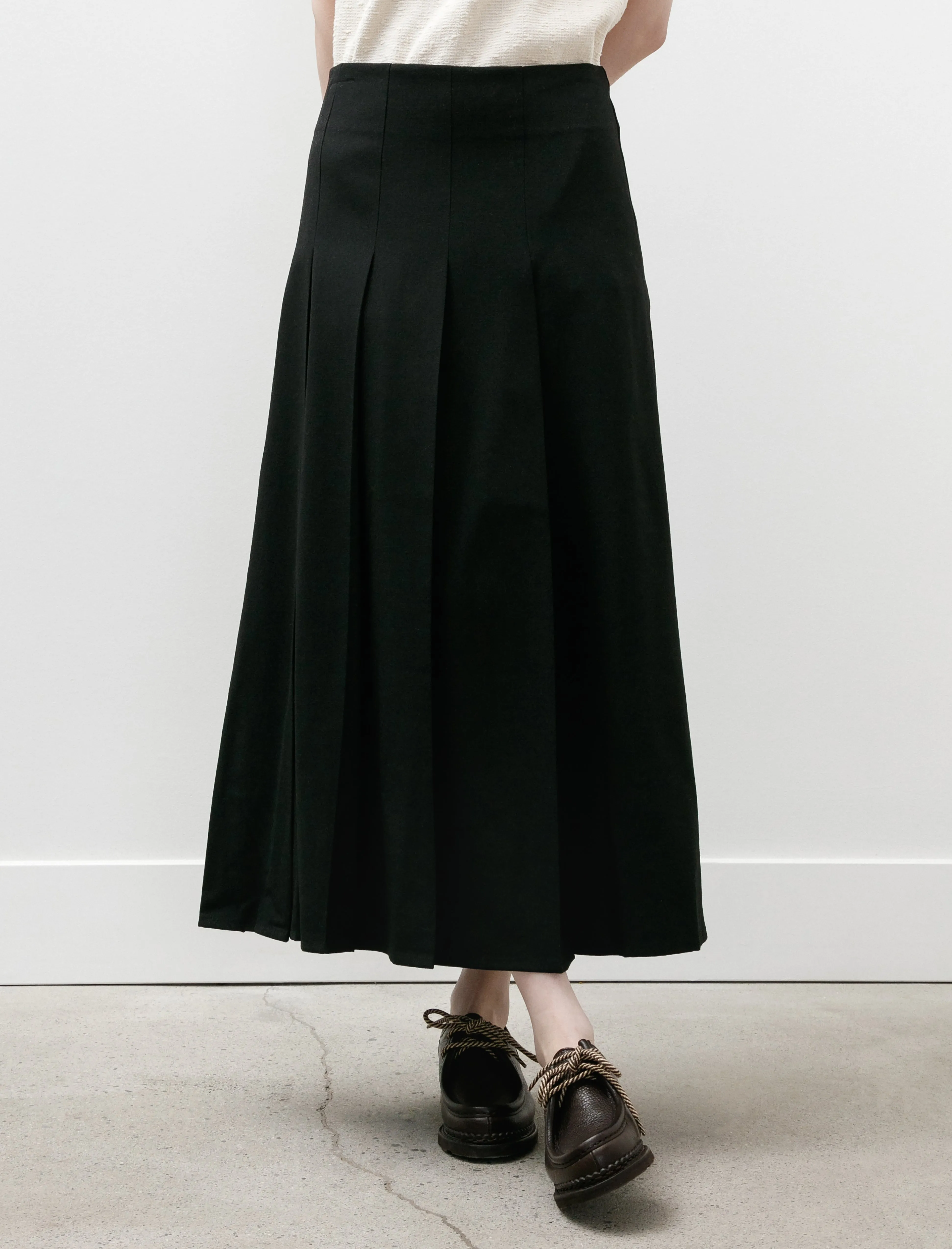 Fuse Asymmetric Pleated Skirt Black