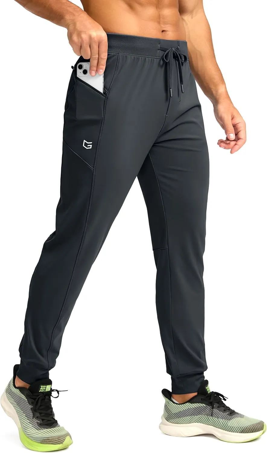 G Gradual Men's Joggers with Zipper Pockets Stretch Tapered Sweatpants Athletic Pants for Men Workout Running Gym