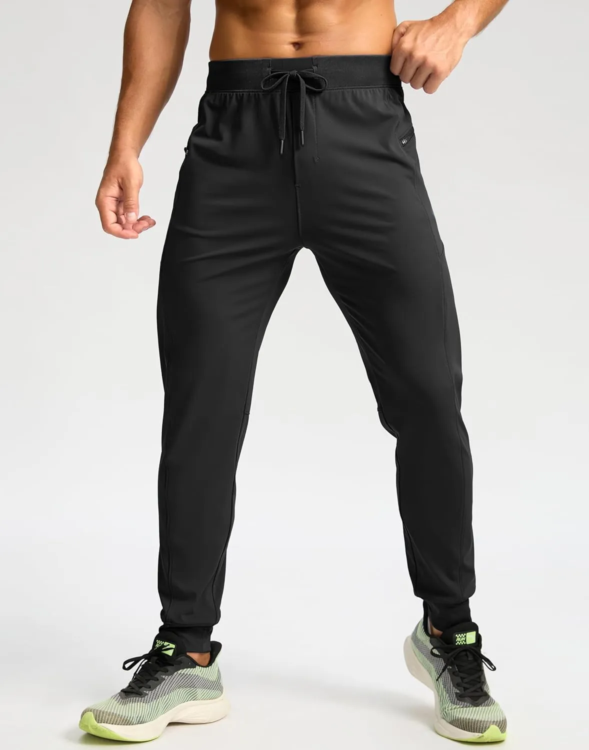 G Gradual Men's Joggers with Zipper Pockets Stretch Tapered Sweatpants Athletic Pants for Men Workout Running Gym