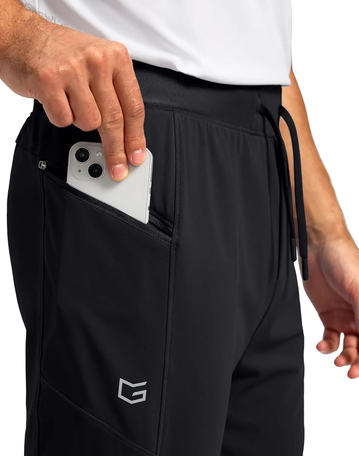 G Gradual Men's Joggers with Zipper Pockets Stretch Tapered Sweatpants Athletic Pants for Men Workout Running Gym