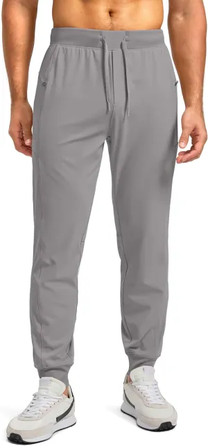G Gradual Men's Joggers with Zipper Pockets Stretch Tapered Sweatpants Athletic Pants for Men Workout Running Gym