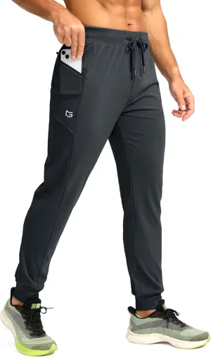 G Gradual Men's Joggers with Zipper Pockets Stretch Tapered Sweatpants Athletic Pants for Men Workout Running Gym