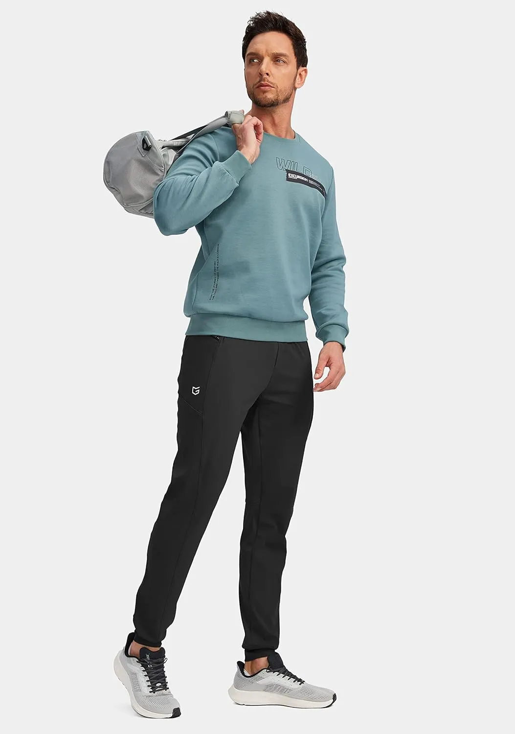 G Gradual Men's Joggers with Zipper Pockets Stretch Tapered Sweatpants Athletic Pants for Men Workout Running Gym
