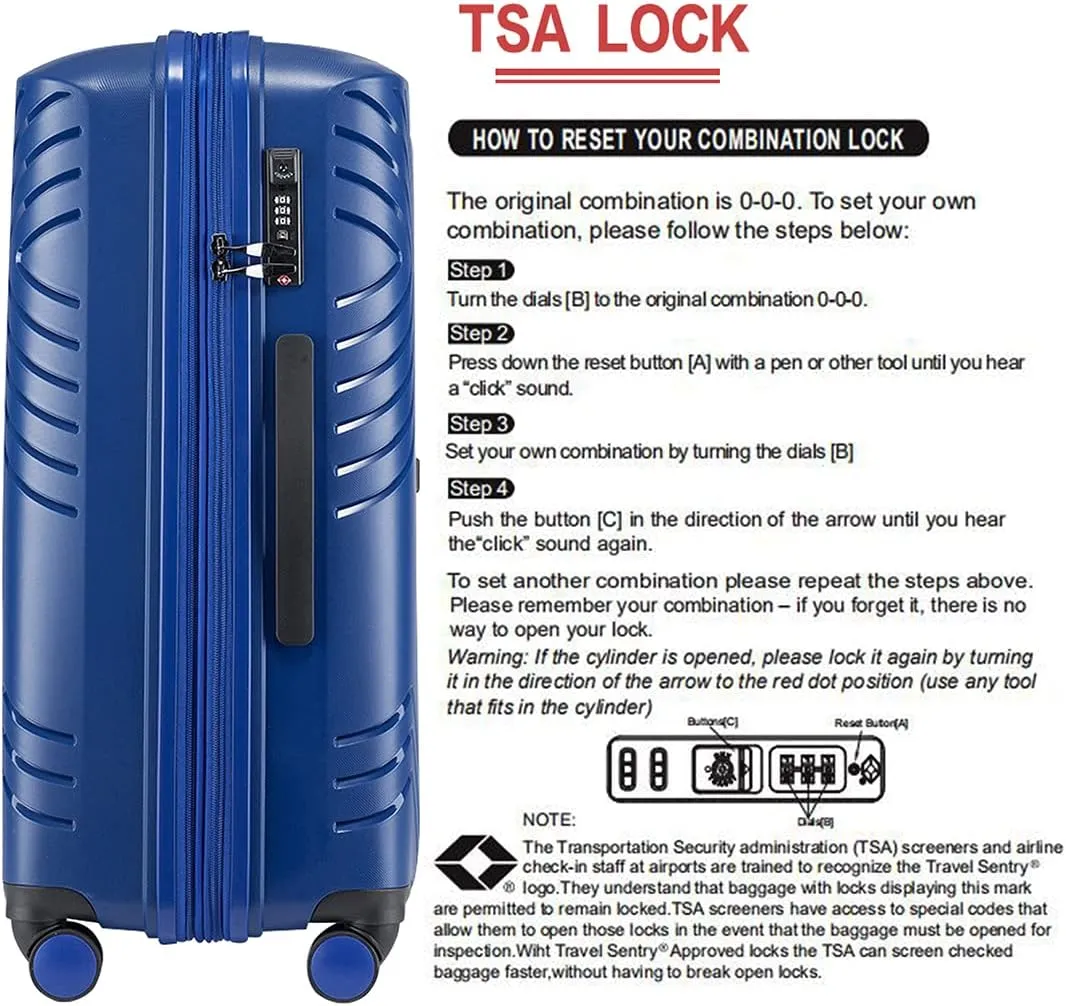 GinzaTravel Rune series expandable 2 Luggage Sets,Lightweight Hardside Suitcase With Spinner Wheels TSA Lock,PP material business fashion suitcase