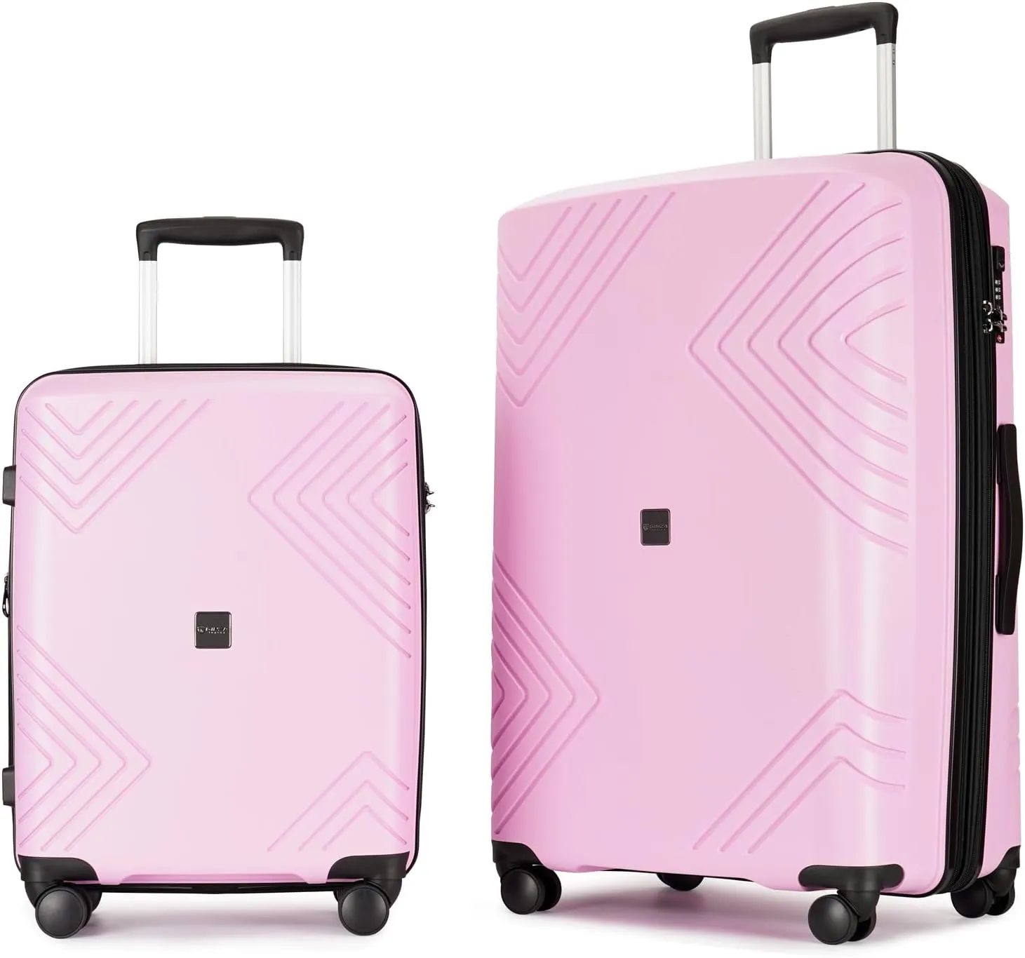 GinzaTravel Rune series expandable 2 Luggage Sets,Lightweight Hardside Suitcase With Spinner Wheels TSA Lock,PP material business fashion suitcase