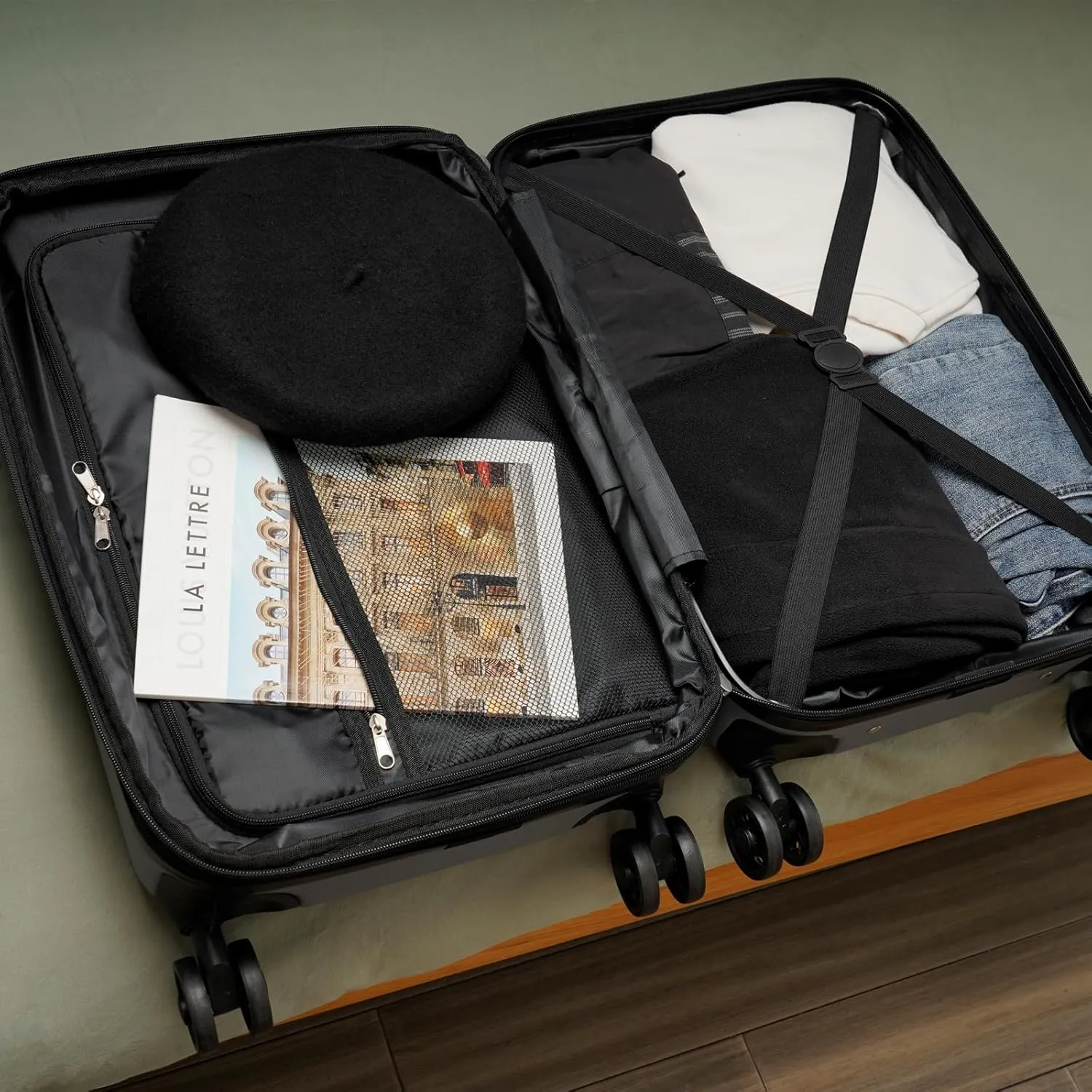 GinzaTravel Rune series expandable 2 Luggage Sets,Lightweight Hardside Suitcase With Spinner Wheels TSA Lock,PP material business fashion suitcase