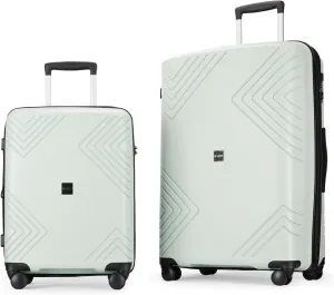 GinzaTravel Rune series expandable 2 Luggage Sets,Lightweight Hardside Suitcase With Spinner Wheels TSA Lock,PP material business fashion suitcase
