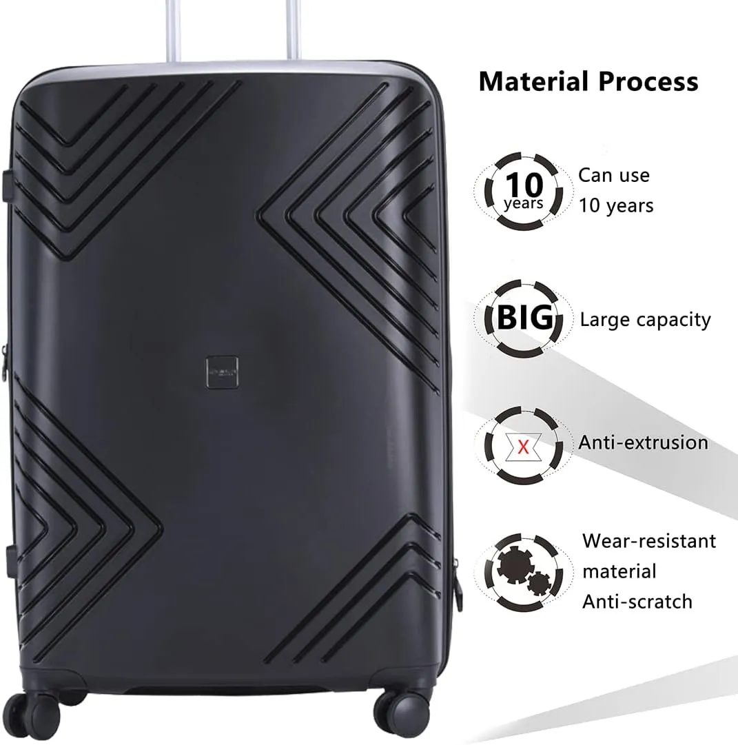 GinzaTravel Rune series expandable 2 Luggage Sets,Lightweight Hardside Suitcase With Spinner Wheels TSA Lock,PP material business fashion suitcase