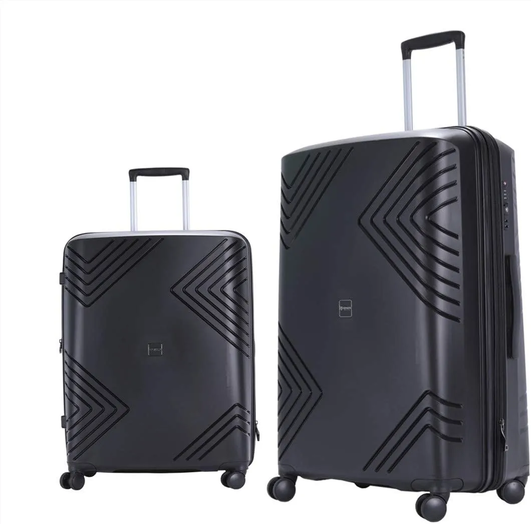 GinzaTravel Rune series expandable 2 Luggage Sets,Lightweight Hardside Suitcase With Spinner Wheels TSA Lock,PP material business fashion suitcase