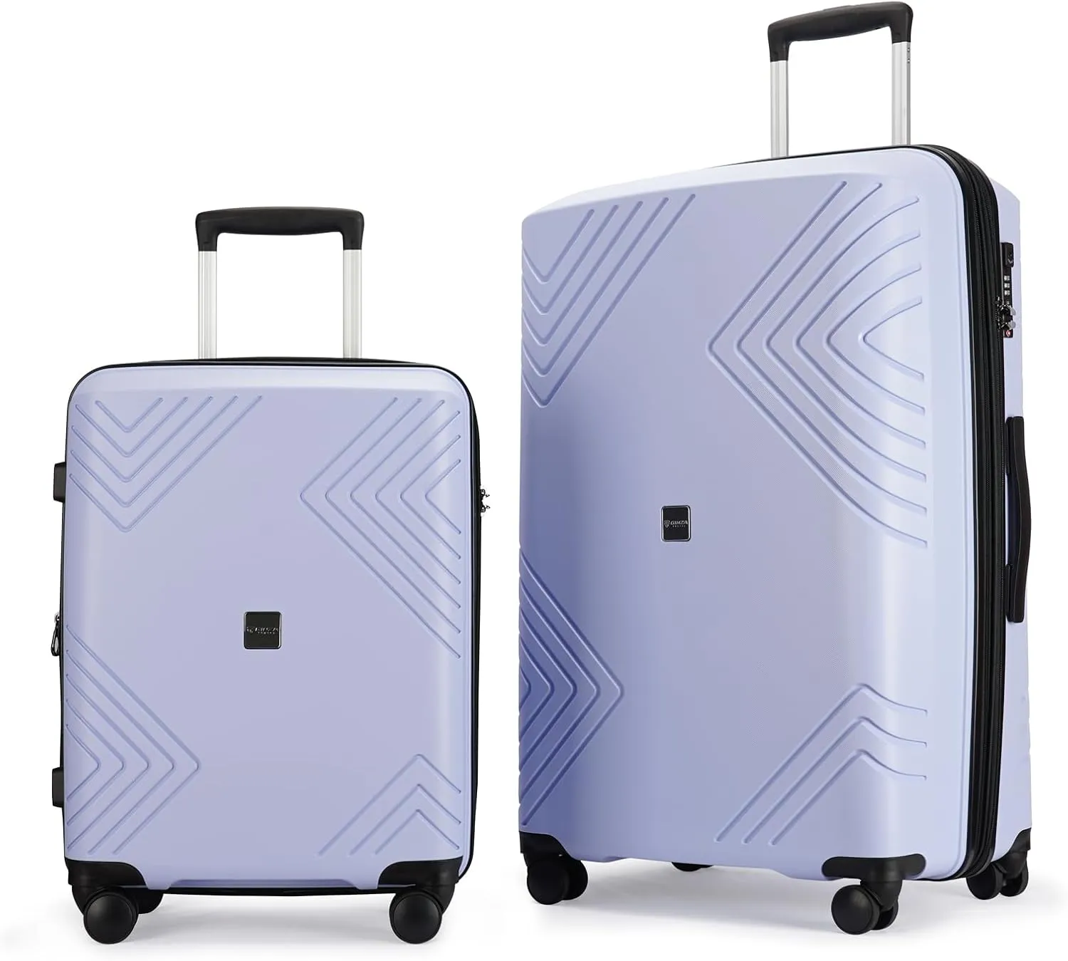 GinzaTravel Rune series expandable 2 Luggage Sets,Lightweight Hardside Suitcase With Spinner Wheels TSA Lock,PP material business fashion suitcase