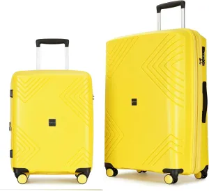 GinzaTravel Rune series expandable 2 Luggage Sets,Lightweight Hardside Suitcase With Spinner Wheels TSA Lock,PP material business fashion suitcase