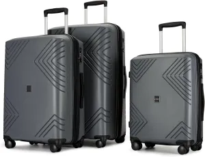 GinzaTravel Rune series expandable 3 Luggage Sets,Lightweight Hardside Suitcase With Spinner Wheels TSA Lock,PP material business fashion suitcase