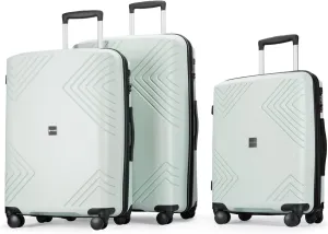 GinzaTravel Rune series expandable 3 Luggage Sets,Lightweight Hardside Suitcase With Spinner Wheels TSA Lock,PP material business fashion suitcase