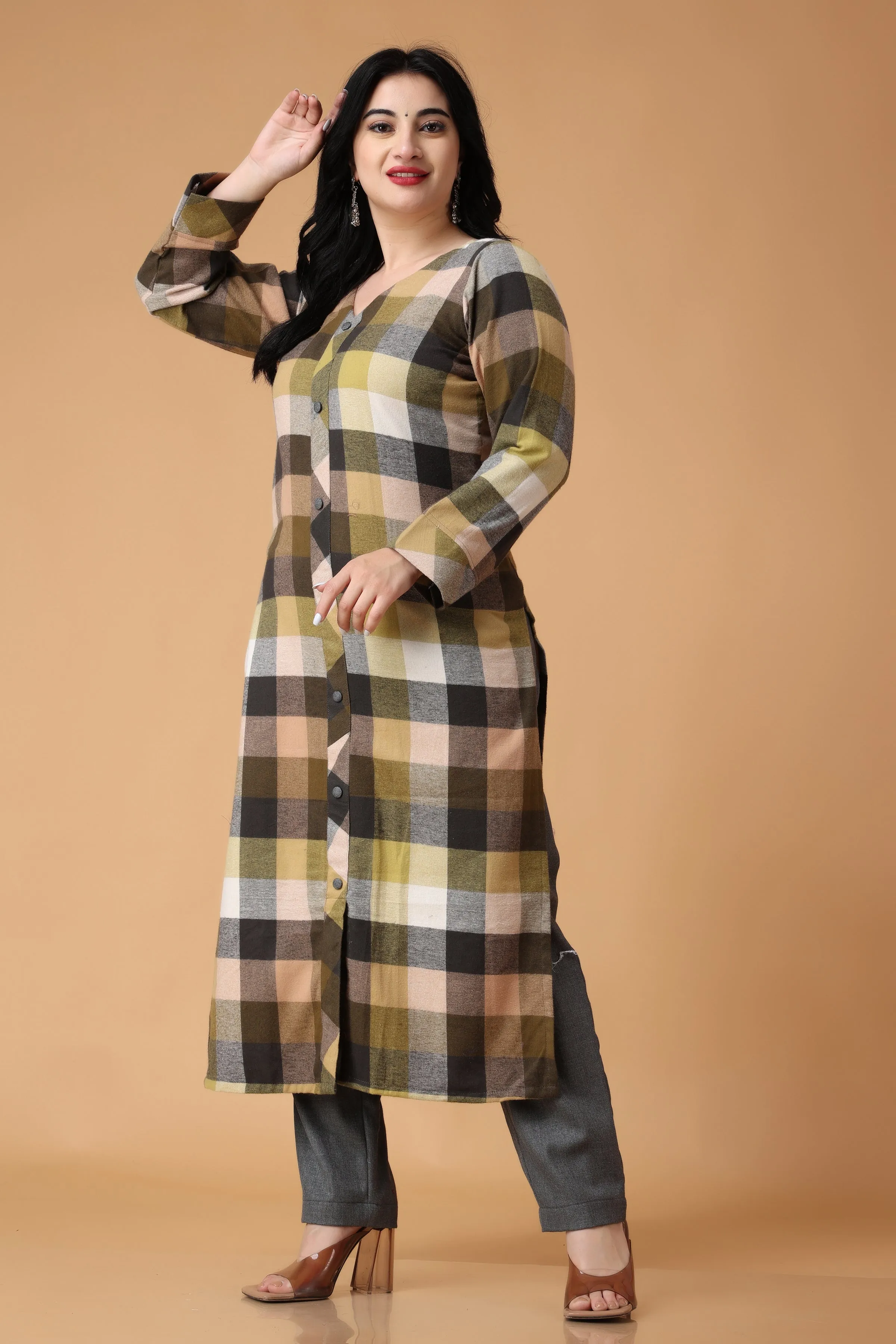 Gold Sand Woollen Kurta Set