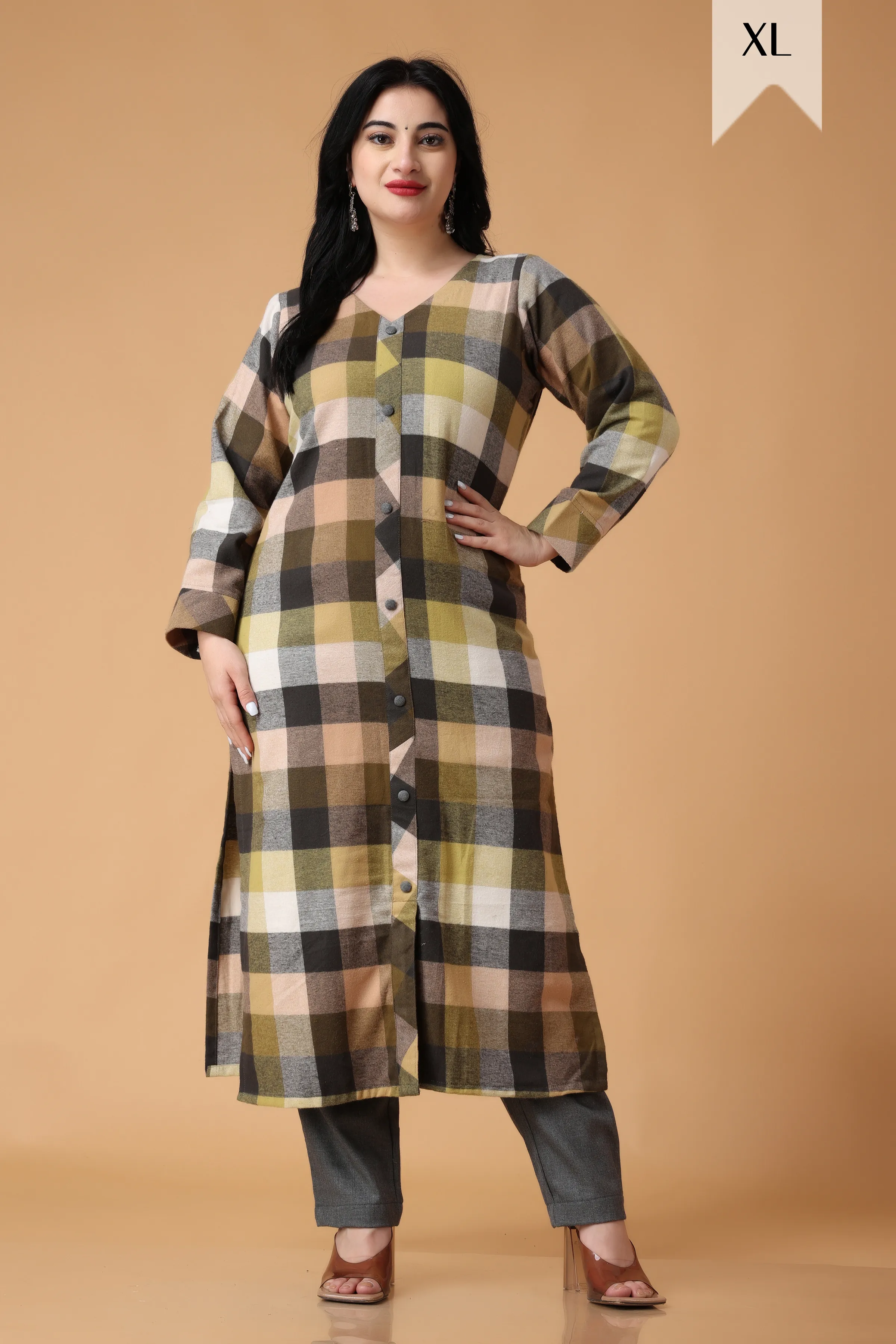 Gold Sand Woollen Kurta Set