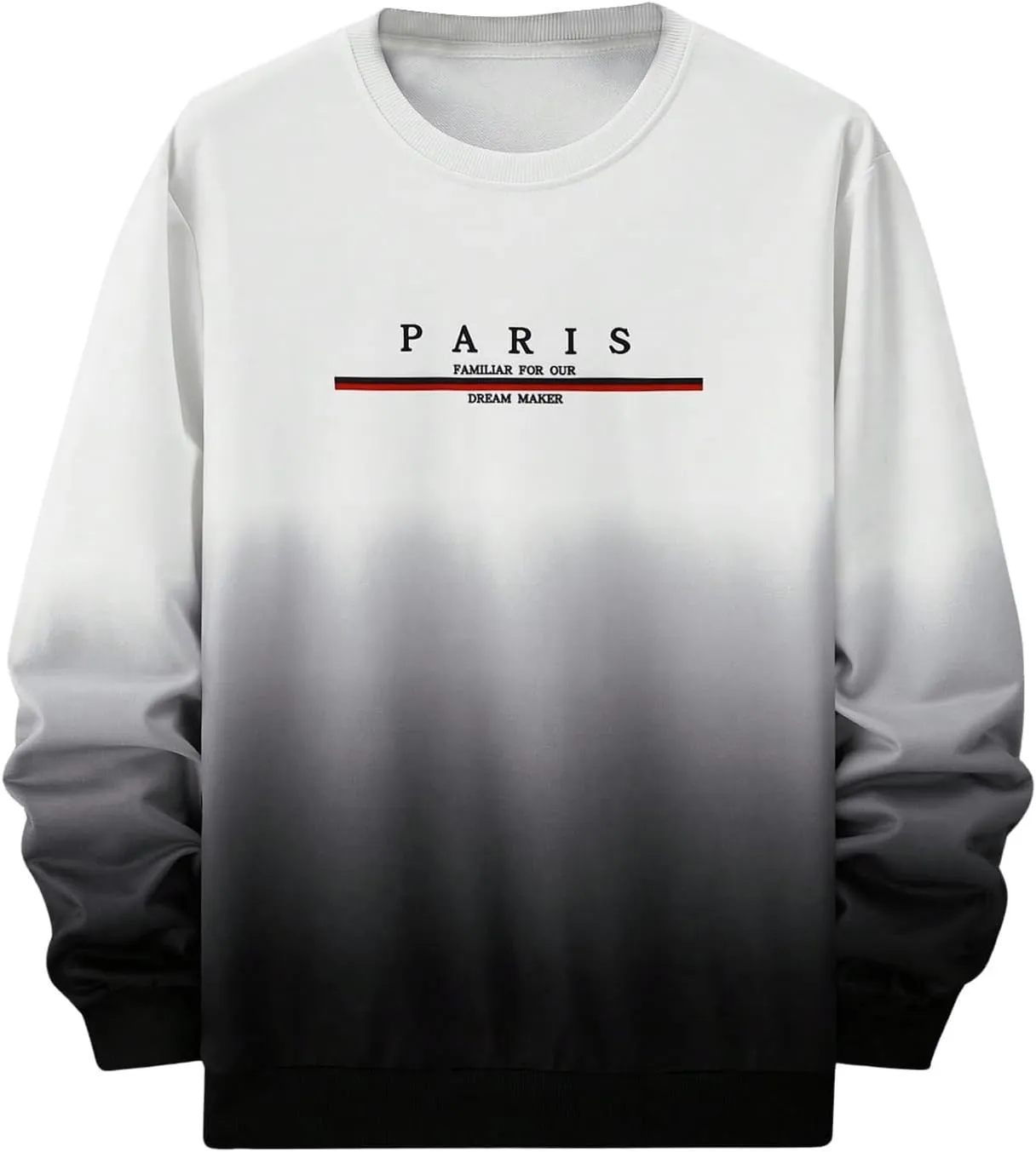 GORGLITTER Men's Graphic Crewneck Sweatshirt Oversized Drop Shoulder Ombre Long Sleeve Pullover Tops