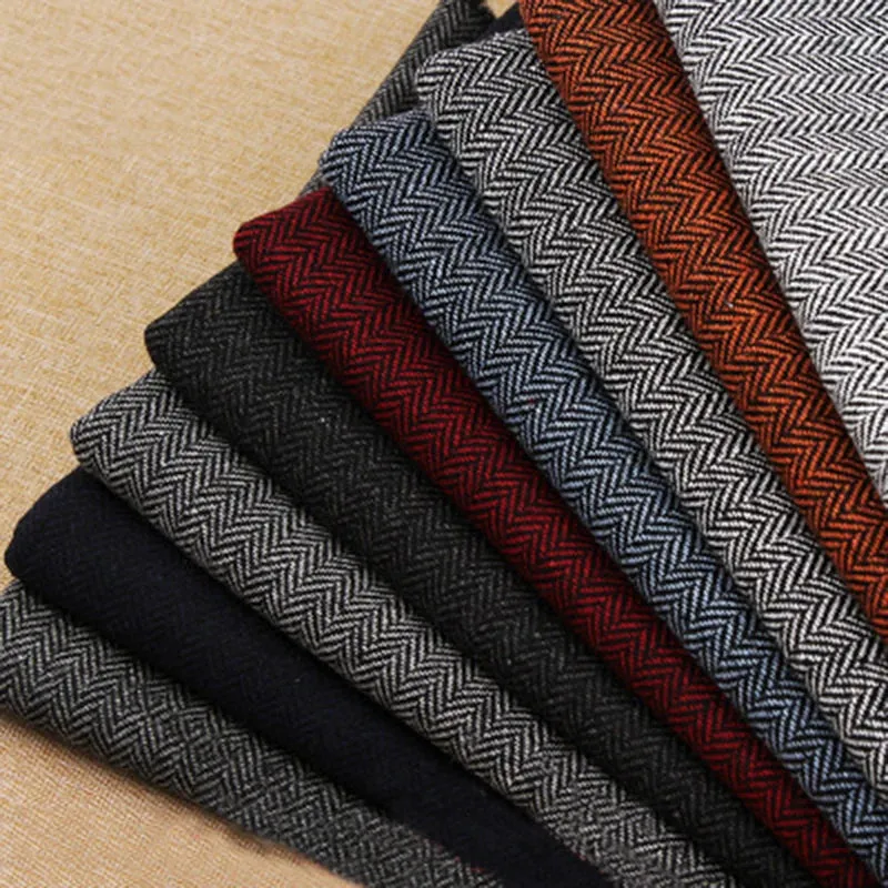 Gray Wool Tweed Winter Men Suit's For Wedding Formal Groom Tuxedo Herringbone Male Fashion 3 Piece (Jacket  Vest  Pants Tie)