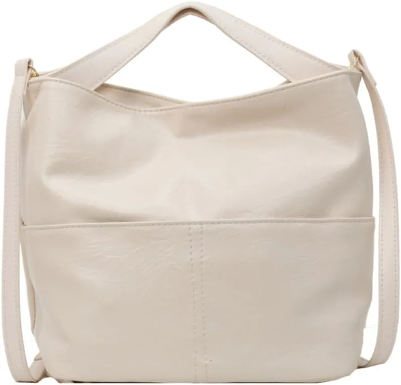 Handbag Genuine Leather Soft Bucket Bag for Women Stylish Shoulder Bag Satchel Ladies Daily Clutch Bag Crossbody Bag