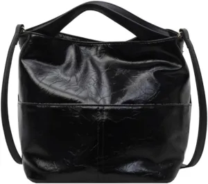 Handbag Genuine Leather Soft Bucket Bag for Women Stylish Shoulder Bag Satchel Ladies Daily Clutch Bag Crossbody Bag