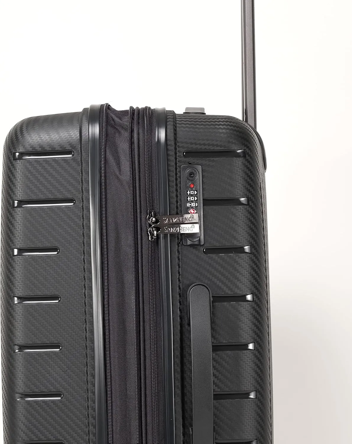 hard luggage set, made of PP durable and lightweight hard shell suitcase with universal wheels (22/26/30 in) (BLACK)