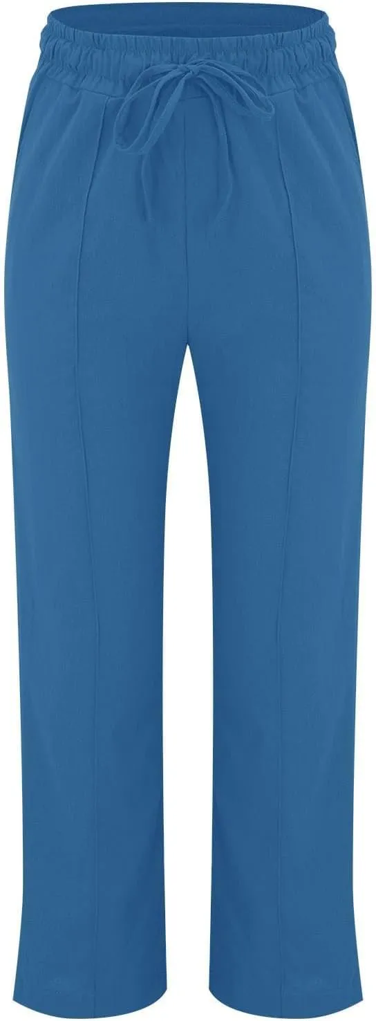 High Waisted Womens Sweatpants Golf Petite, Wide Leg Yoga Pants for Women Cotton Linen Wide Leg Summer Trousers