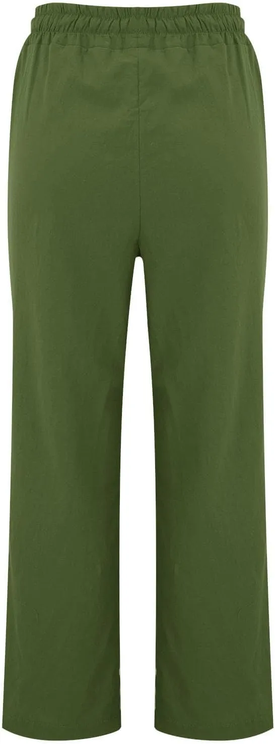 High Waisted Womens Sweatpants Golf Petite, Wide Leg Yoga Pants for Women Cotton Linen Wide Leg Summer Trousers