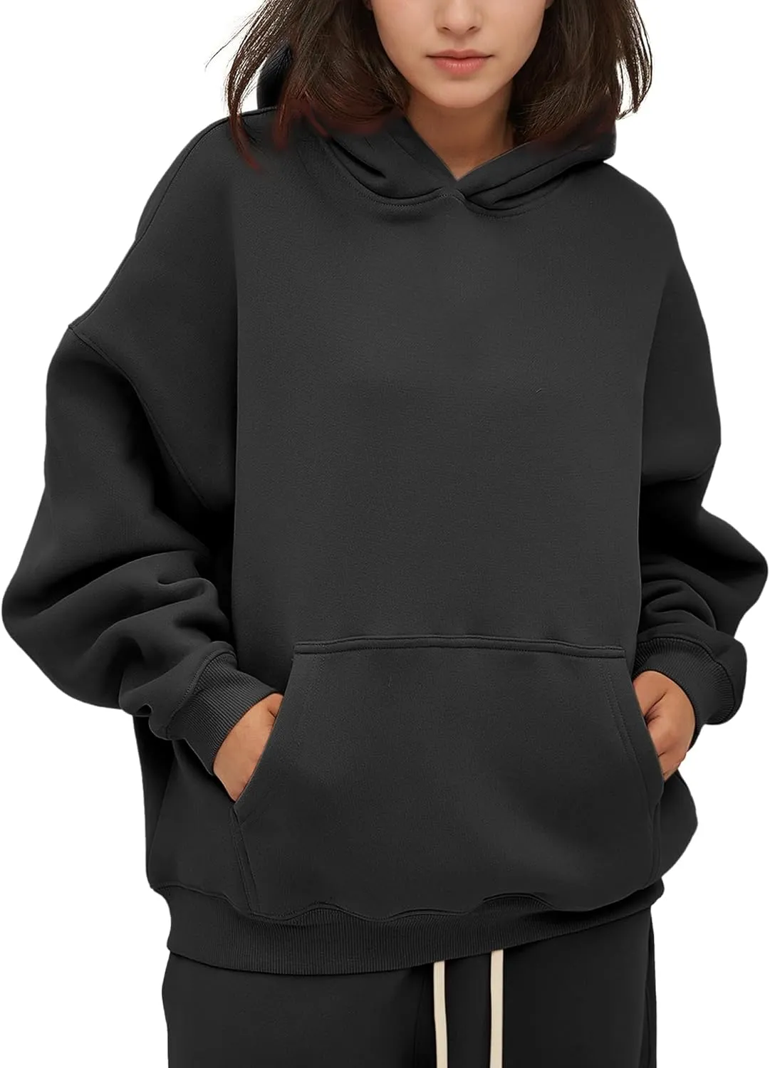 Hixiaohe Womens Oversized Fleece Hoodie Long Sleeve Sweatshirt Fleece Heavyweight Pullover Tops Fall Outfits with Pockets