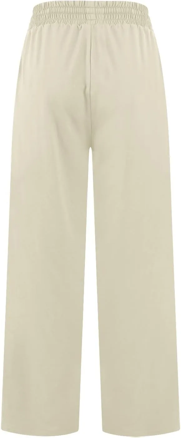Linen Cotton Cargo Pants Straight Leg Summer Lounge High Waisted, Womens Pants Trendy Trousers Business Casual