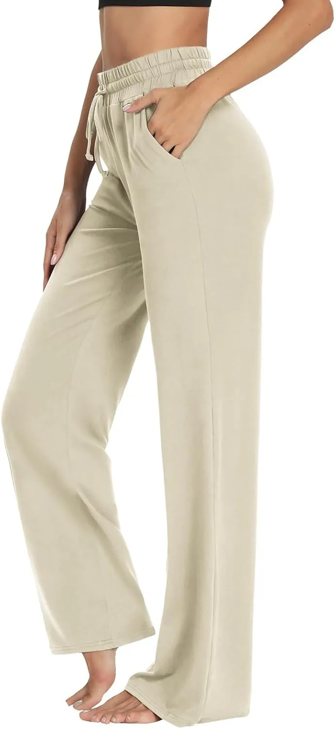 Linen Cotton Cargo Pants Straight Leg Summer Lounge High Waisted, Womens Pants Trendy Trousers Business Casual
