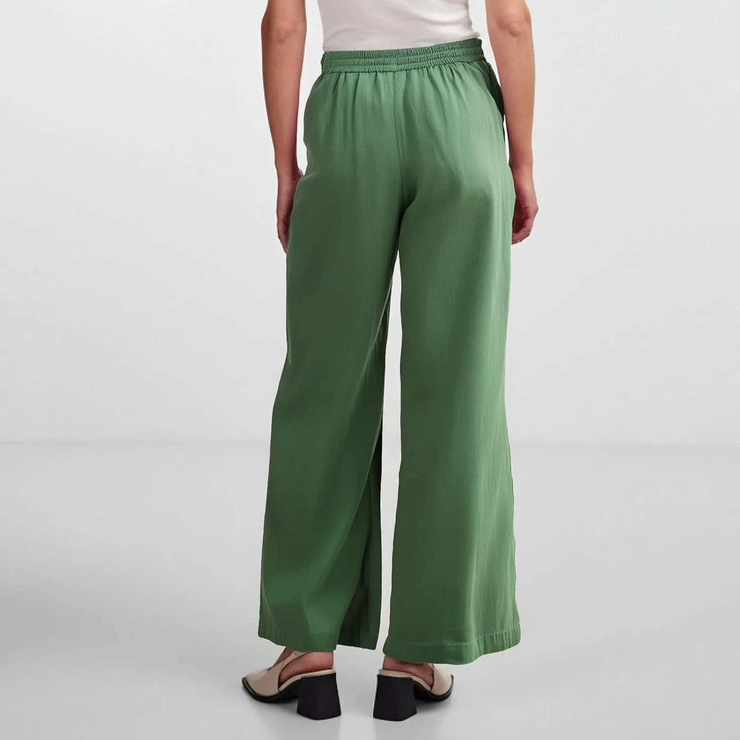 Linen Cotton Cargo Pants Trousers High Waisted Straight Leg Summer, Pull On Pants for Women Dressy Palazzo