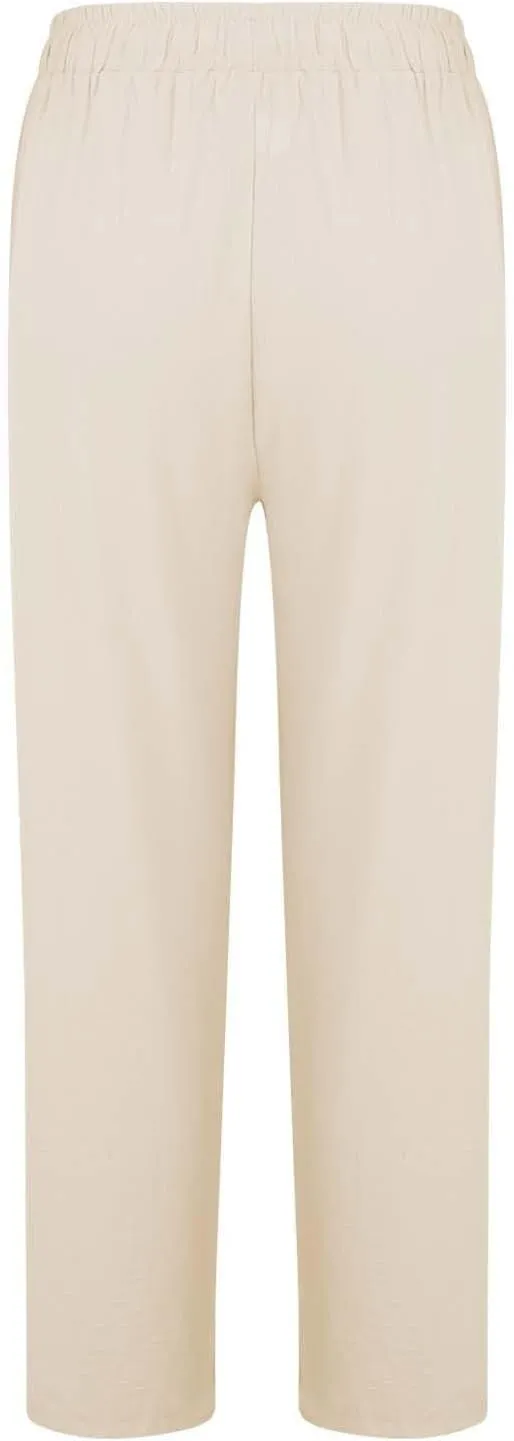 Linen Pants Women Tall Elastic High Waisted Pants for Women Cotton Womens Sweatpants with Pockets Straight Wide Leg
