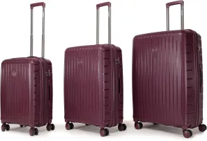 Luggage 3-piece set, made of PP durable and lightweight hard shell suitcase with universal wheels (22/26/30 in) (DARK PURPLE)