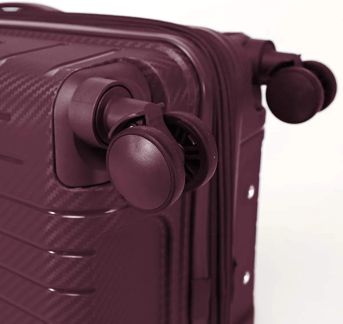 Luggage 3-piece set, made of PP durable and lightweight hard shell suitcase with universal wheels (22/26/30 in) (DARK PURPLE)
