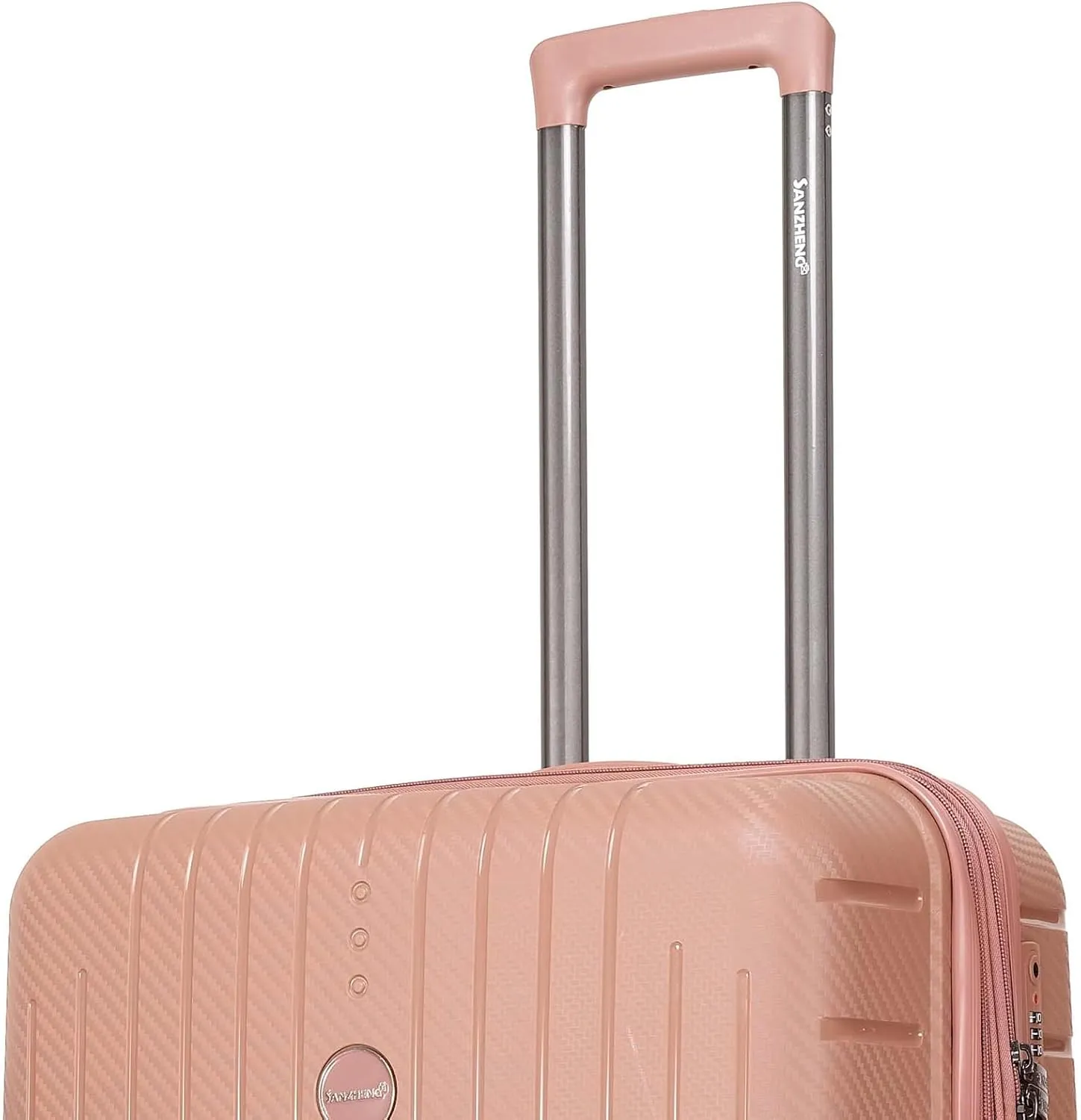 Luggage 3-piece set, made of PP durable and lightweight hard shell suitcase with universal wheels (22/26/30 in) (ROSE GOLD)