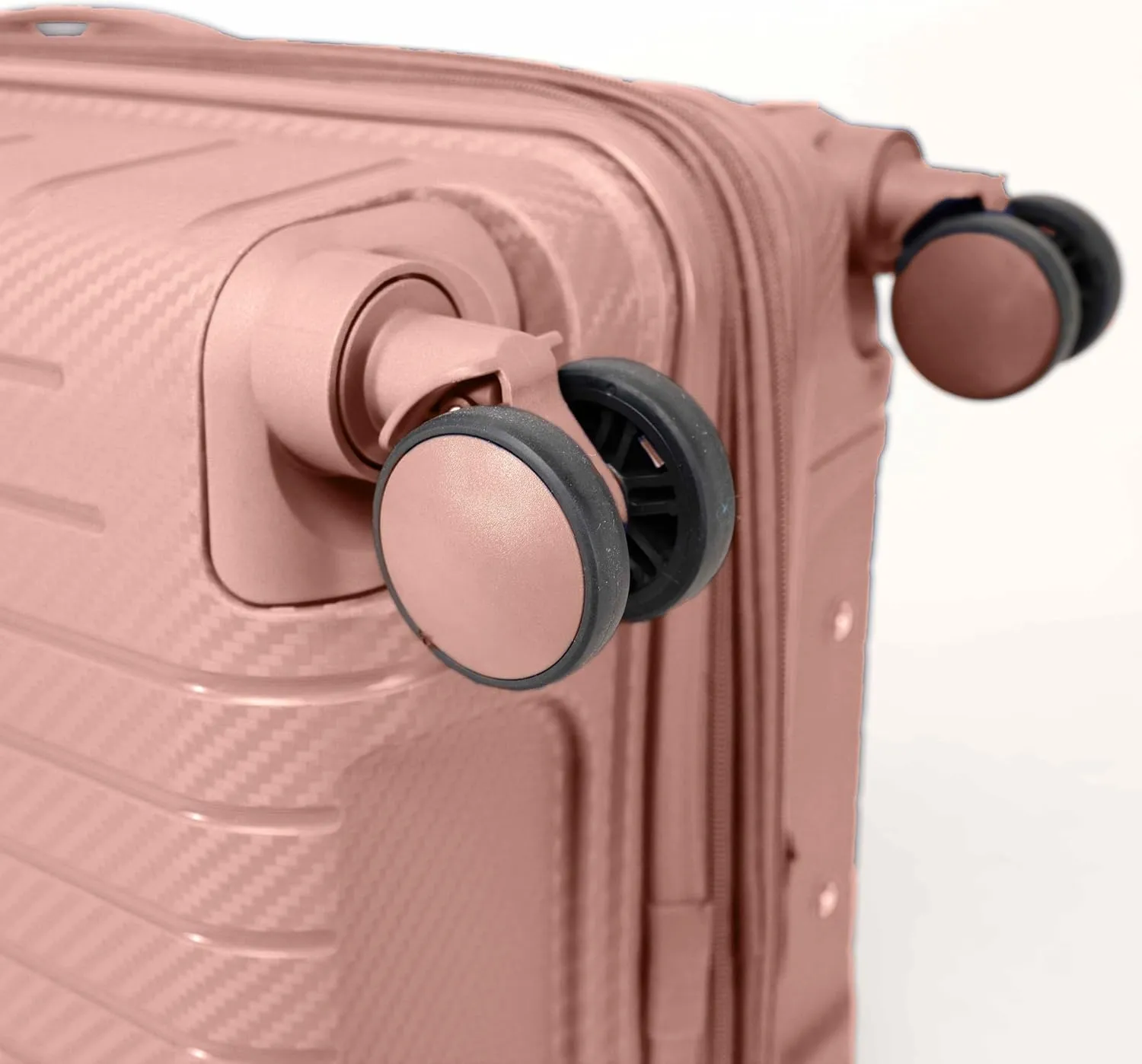 Luggage 3-piece set, made of PP durable and lightweight hard shell suitcase with universal wheels (22/26/30 in) (ROSE GOLD)