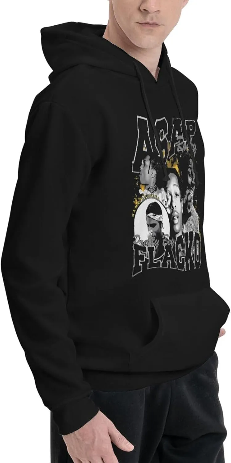 Mens Long Sleeve Tops Hooded Sweatshirt, Quick-Dry Fleece Pullover Hooded