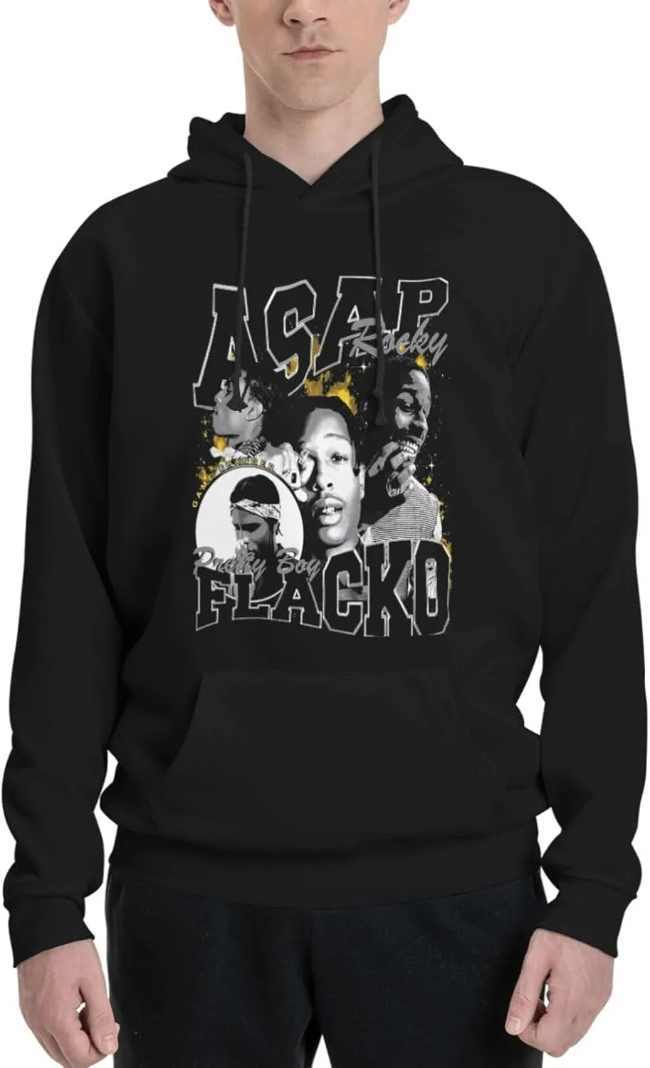Mens Long Sleeve Tops Hooded Sweatshirt, Quick-Dry Fleece Pullover Hooded