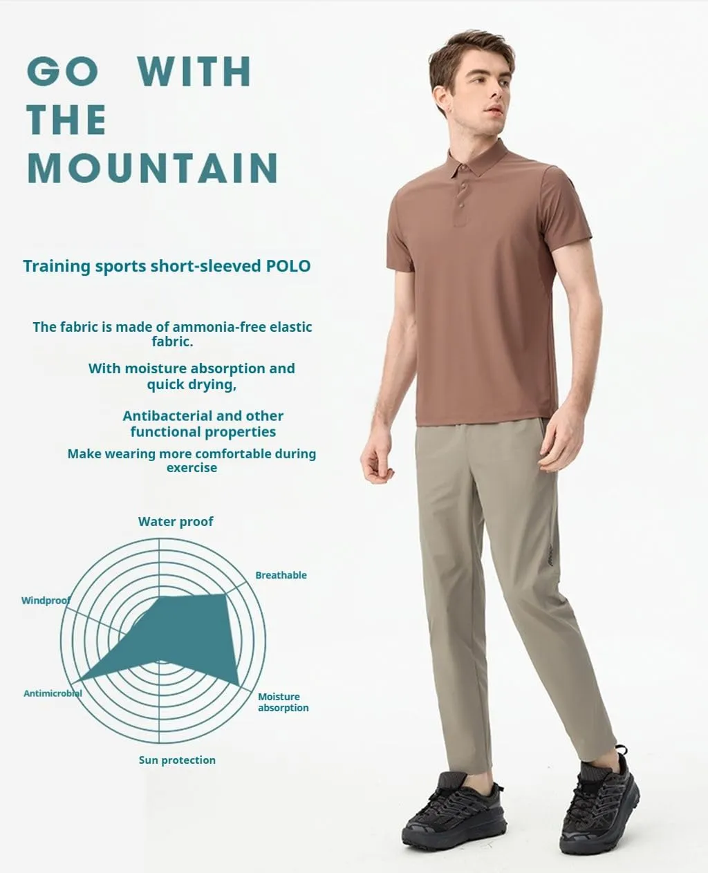 Men's Quick-Dry Polo Shirt, Moisture-Wicking, Short Sleeve