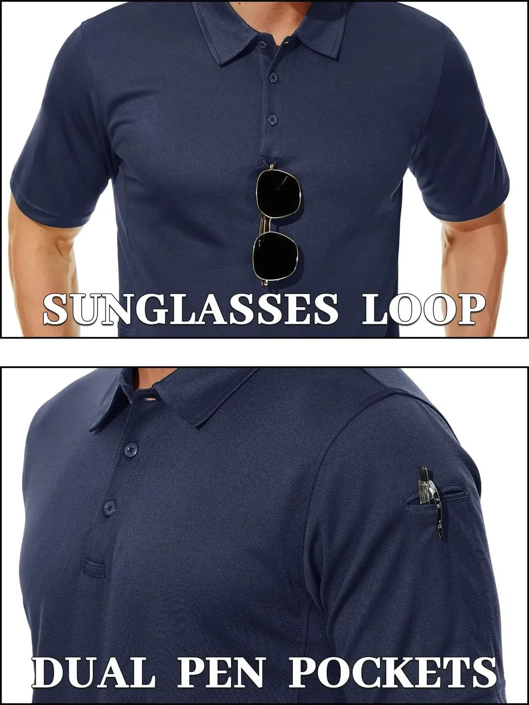 Men's Summer Fashion Polos Shirts Short Sleeve Solid Color Quick Dry T-Shirt Business Work Tee Tops