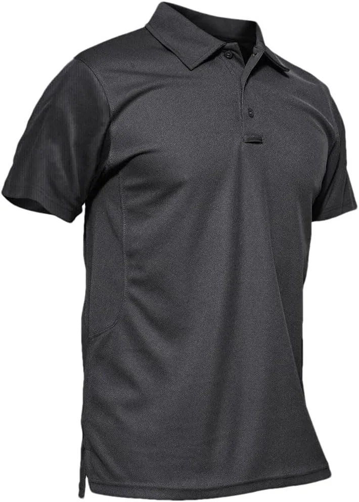 Men's Summer Fashion Polos Shirts Short Sleeve Solid Color Quick Dry T-Shirt Business Work Tee Tops