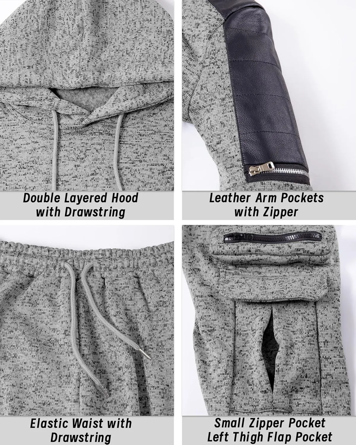 Men's Tracksuit 2 Piece Hoodie Athletic Jogging Sweatsuits for Men Casual Sports Long Sleeve Pullover Suit Set