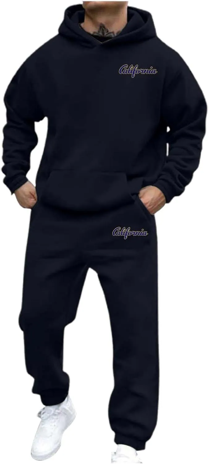 Men's Tracksuit 2 Piece Hoodies Casual Jogging Gym Sweat Suits for Men Jogging Sweatshirts Athletic Sweatsuits Sets