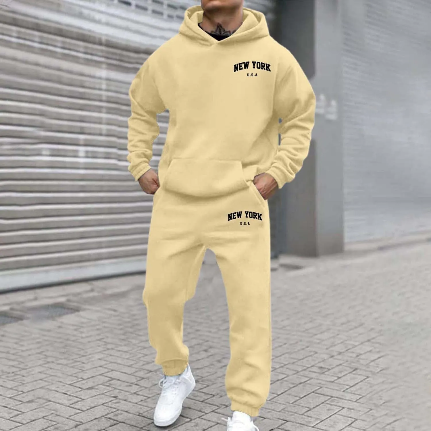 Men's Tracksuit 2 Piece Hoodies Casual Jogging Gym Sweat Suits for Men Jogging Sweatshirts Athletic Sweatsuits Sets