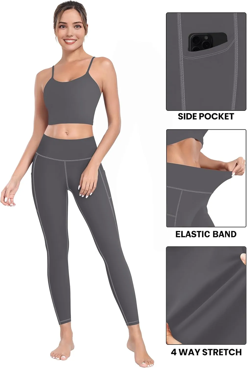 MIRITY High Waist Yoga Leggings with Pockets for Women - Buttery Soft Workout Stretchy Yoga Pants Pack of 4