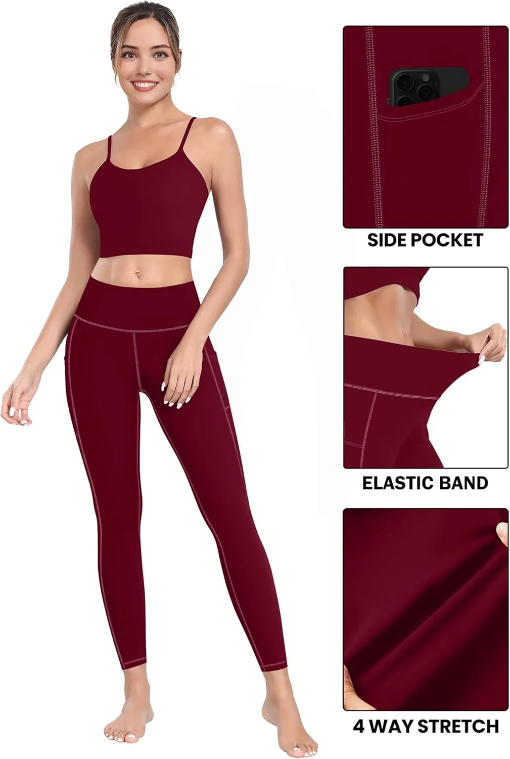 MIRITY High Waist Yoga Leggings with Pockets for Women - Buttery Soft Workout Stretchy Yoga Pants Pack of 4