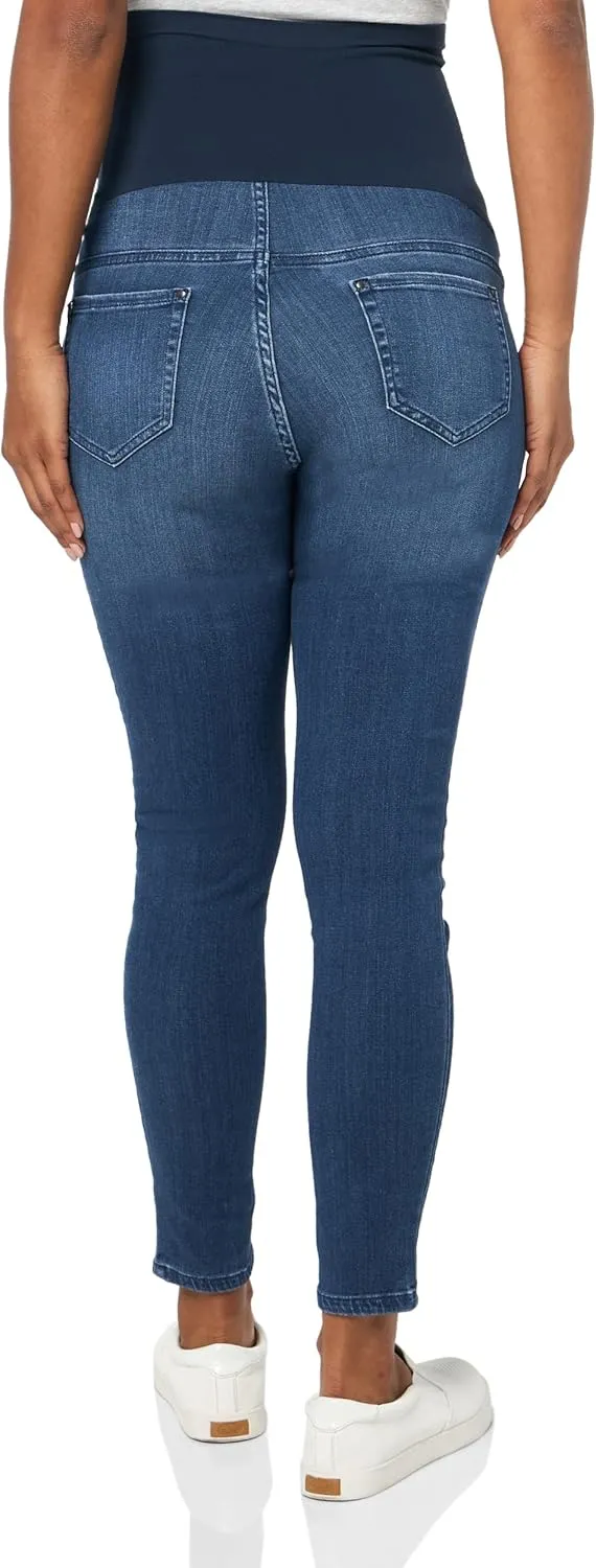 Motherhood Maternity Women's Super Stretch Secret Fit Over The Belly Skinny Ankle Length Jeans Indigo Blue
