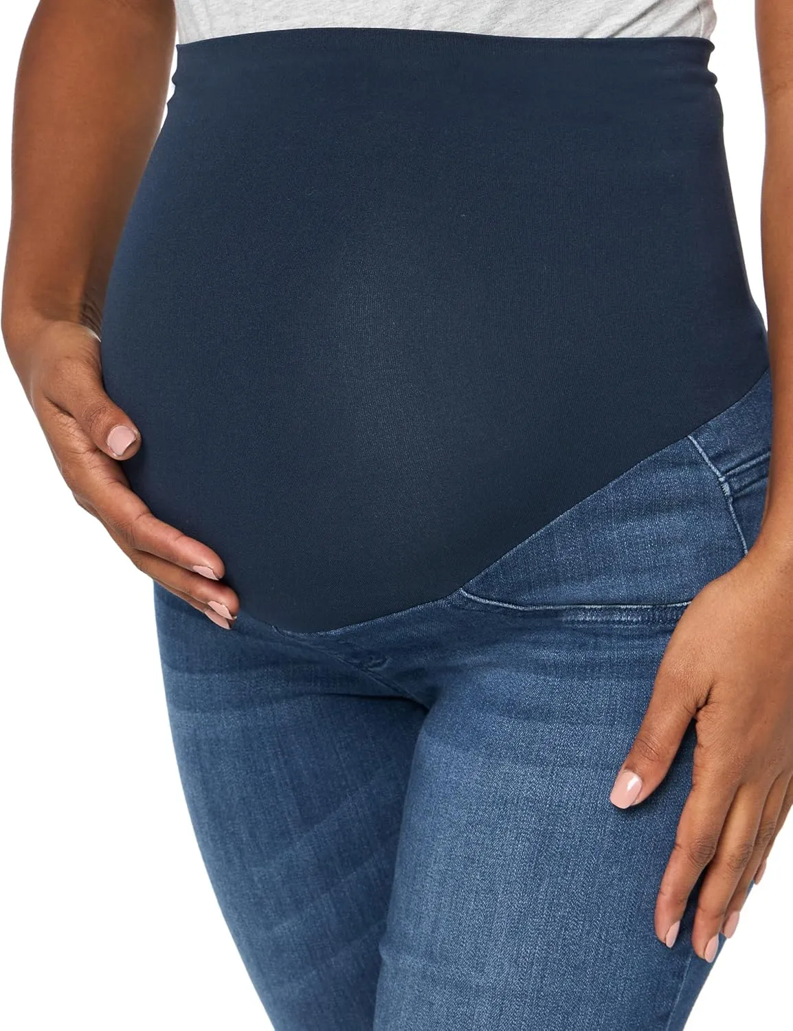 Motherhood Maternity Women's Super Stretch Secret Fit Over The Belly Skinny Ankle Length Jeans Indigo Blue